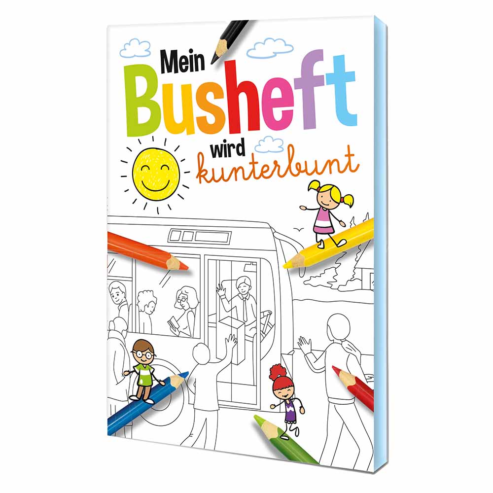 Malbuch / Mal-Set A6 - Bus - Malset mit individuellen Vorder- und Rückseiten