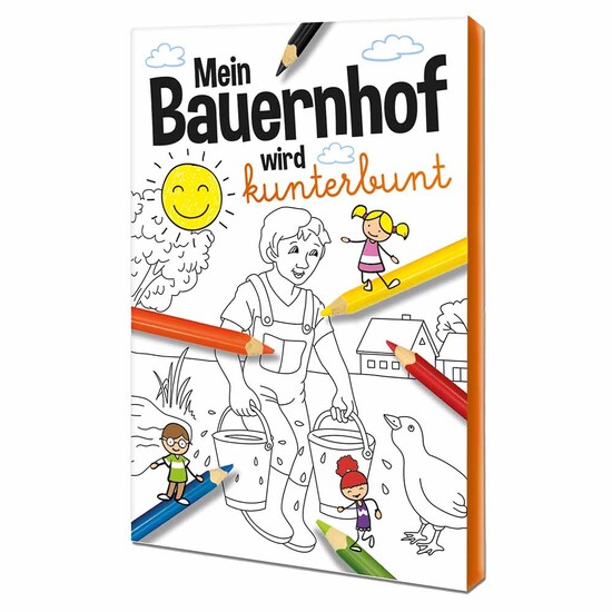 Malbuch / Mal-Set A6 - Bauernhof - Malset mit individuellen Vorder- und Rückseiten
