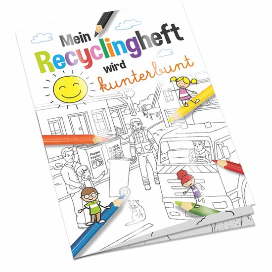 Malbuch / Mal-Set A6 - Recycling - Malset mit individuellen Vorder- und Rückseiten
