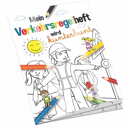Malbuch / Mal-Set A6 - Verkehr - Malbuch mit 2-c Logoeindruck