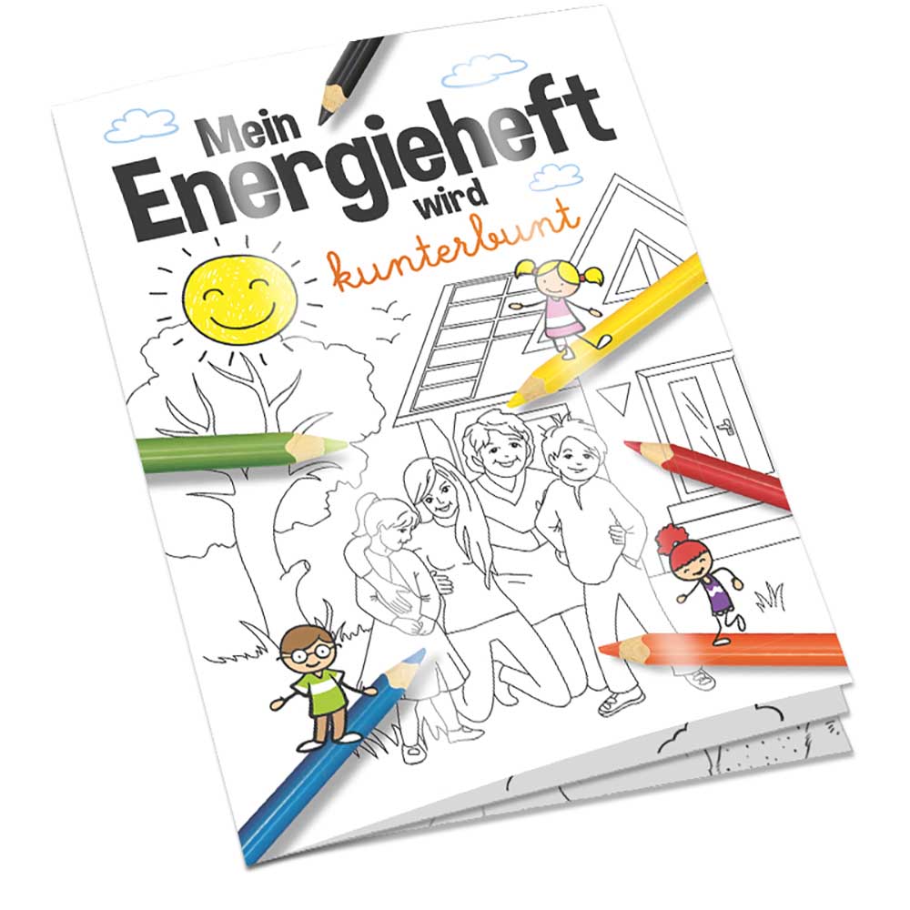 Malbuch / Mal-Set A6 - Energie - Malbuch mit 2-c Logoeindruck
