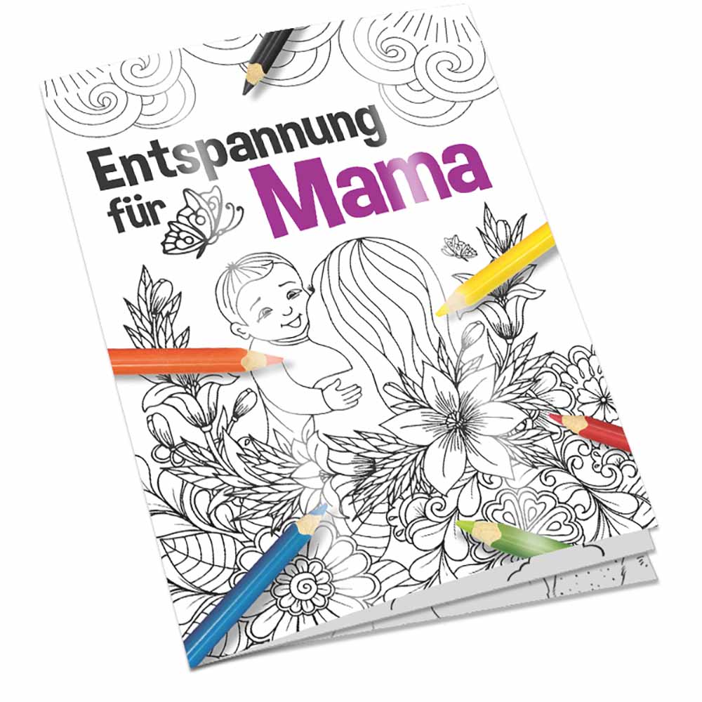 Malbuch / Mal-Set A6 - Entspannung für Mama - Malbuch mit individueller Vorder- und Rückseite
