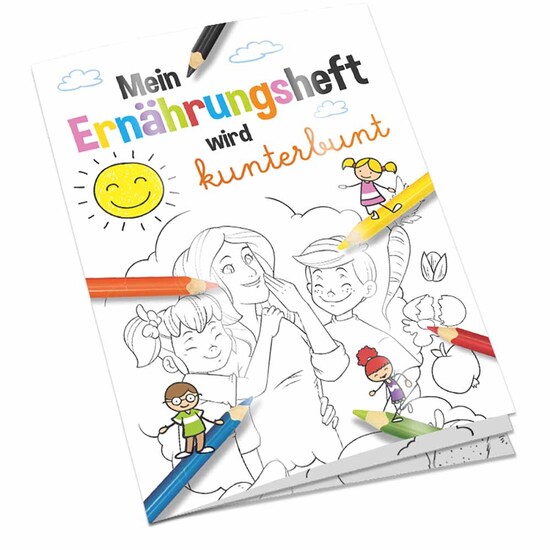 Malbuch / Mal-Set A6 - Ernährung - Malbuch mit individueller Vorder- und Rückseite