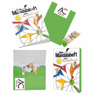 Malbuch / Mal-Set A5 - Mandala - Malset mit 2-c Logoeindruck