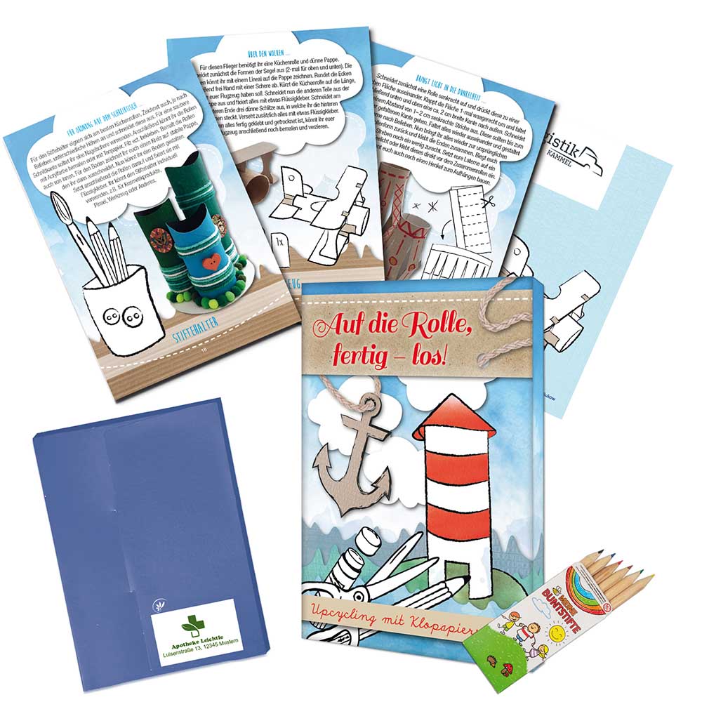 Upcycling-Set - Toilettenpapierrollen - Tampondruck 1-c