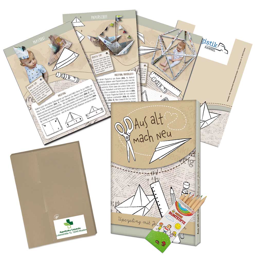Upcycling-Set - Zeitungspapier - Tampondruck 2-c