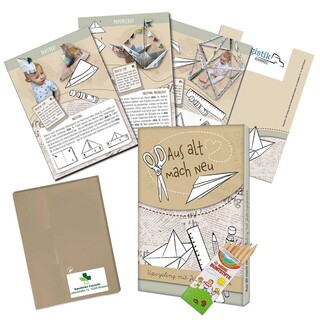 Upcycling-Set - Zeitungspapier - Tampondruck 2-c