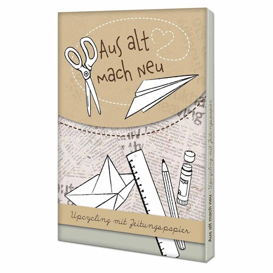 Upcycling-Set - Zeitungspapier - Tampondruck 2-c