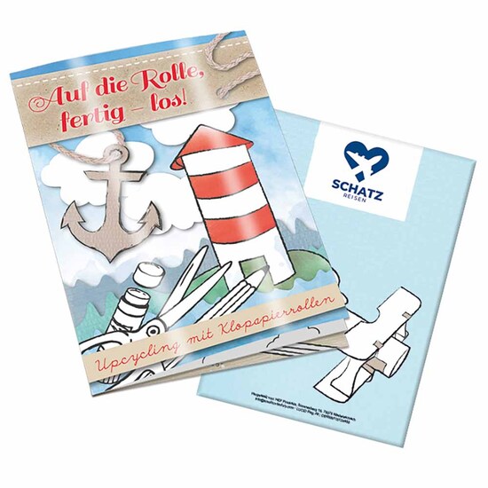 Upcycling-Heft - Toilettenpapierrollen - Tampondruck 1-c