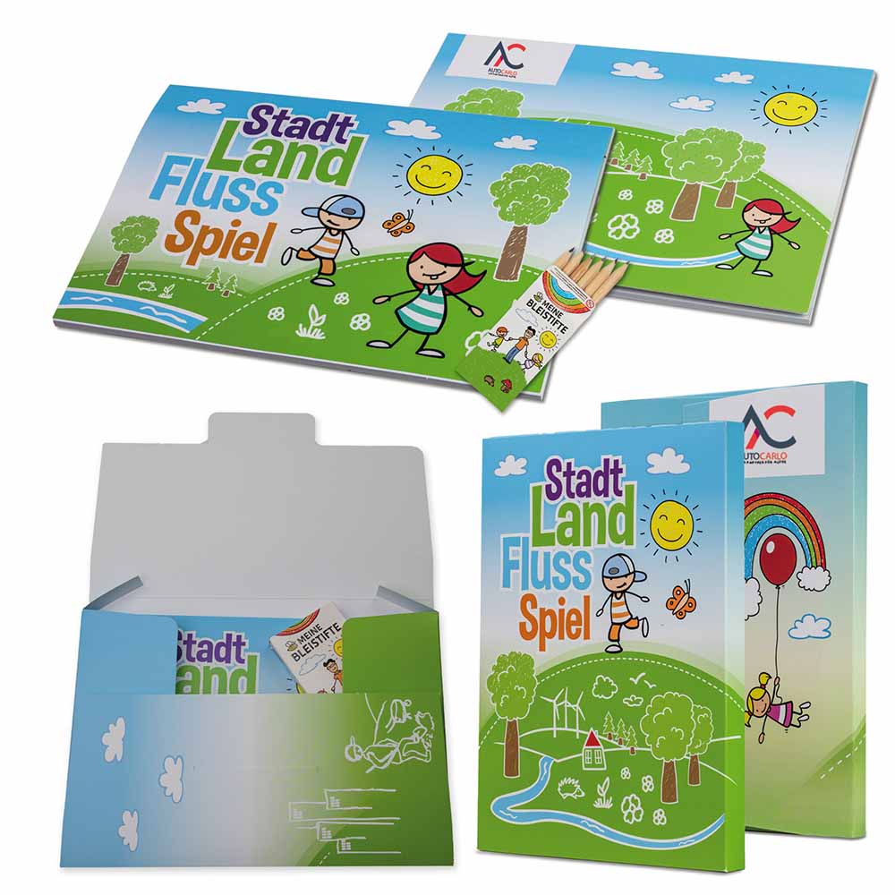 Stadt-Land-Fluss - Set mit 2-c Logoeindruck