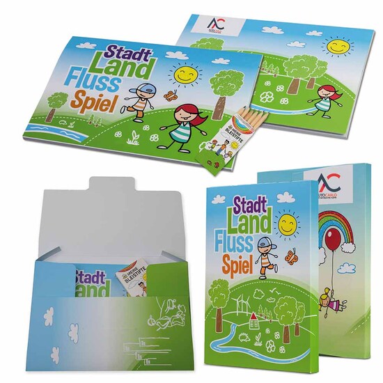 Stadt-Land-Fluss - Set mit 2-c Logoeindruck