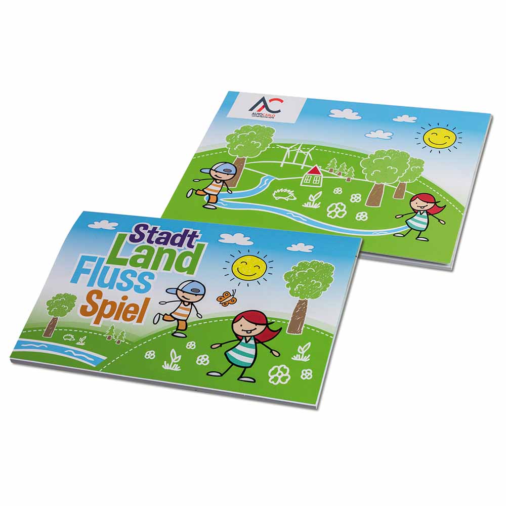 Stadt-Land-Fluss - Block mit 2-c Logoeindruck