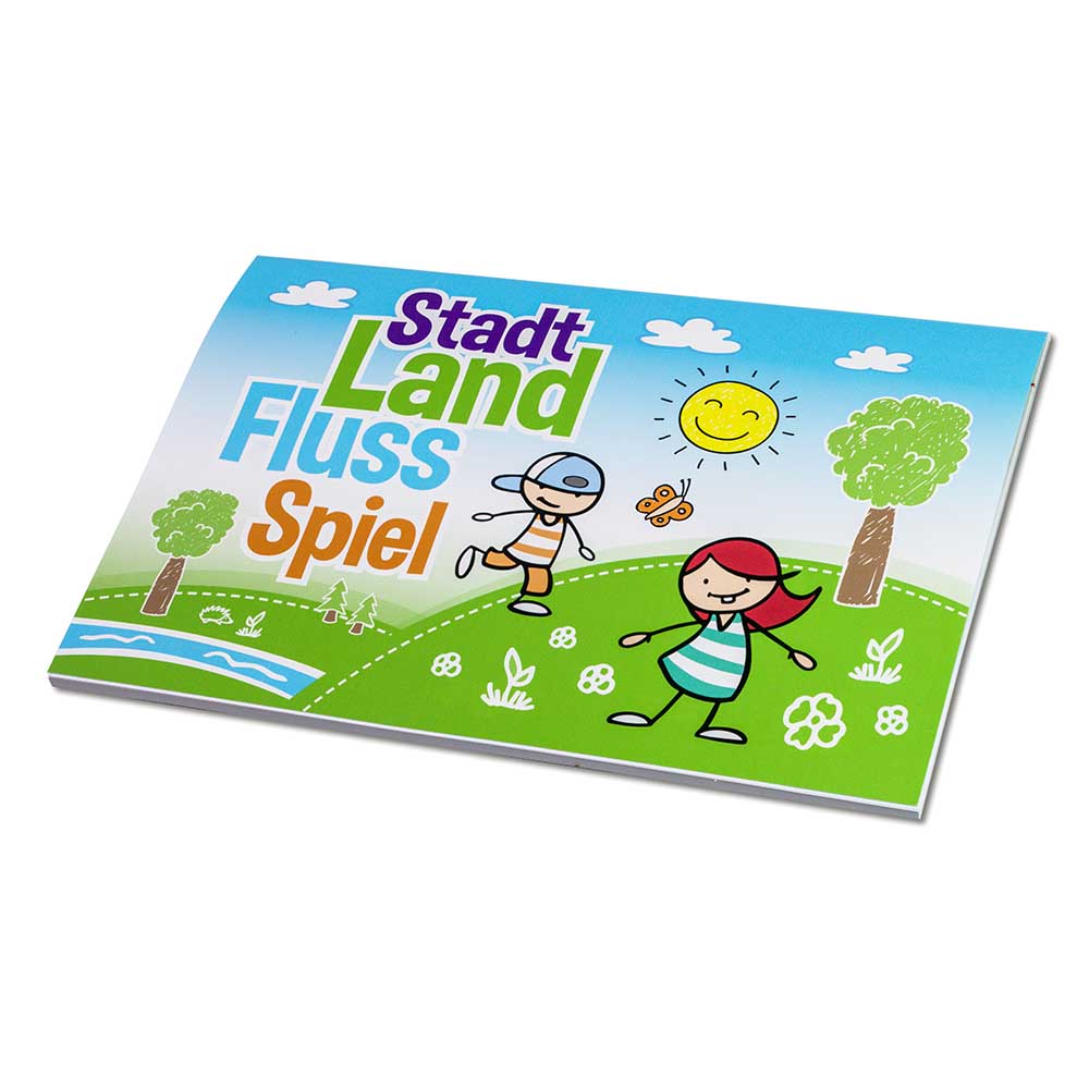 Stadt-Land-Fluss - Block mit 2-c Logoeindruck