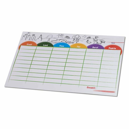 Stadt-Land-Fluss - Block - individuell - Digitaldruck 4/0-c