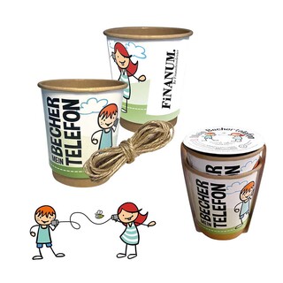 Pappbecher-Telefon - Standard mit 1-c Logoeindruck