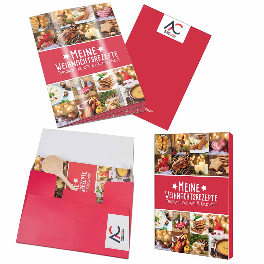 Rezeptbuch-Set "Weihnachten" - Set mit 2-c Logoeindruck