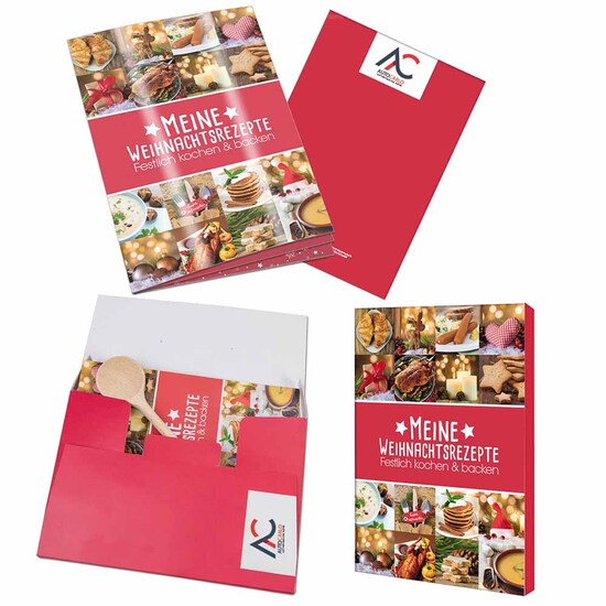 Rezeptbuch-Set "Weihnachten" - Set mit 2-c Logoeindruck