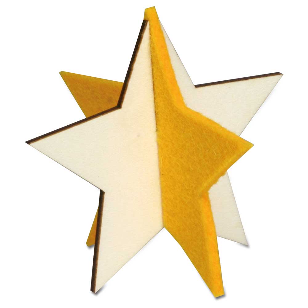 Steckfiguren-Karte Filz - Stern 4/4-c