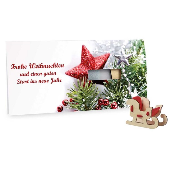 Steckfiguren-Karte Filz - Schlitten 4/4-c