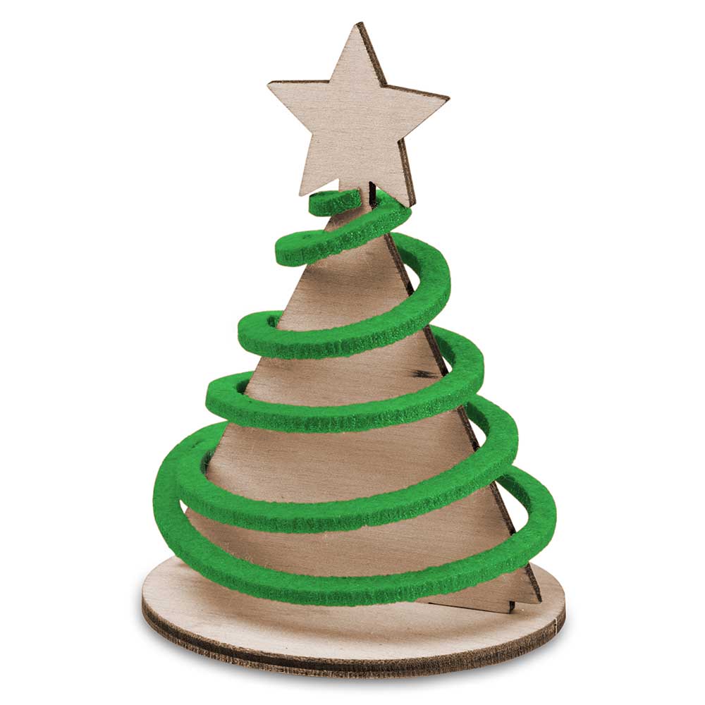 Steckfiguren-Karte Filz - Tannenbaum Wendelfilz 4/0-c