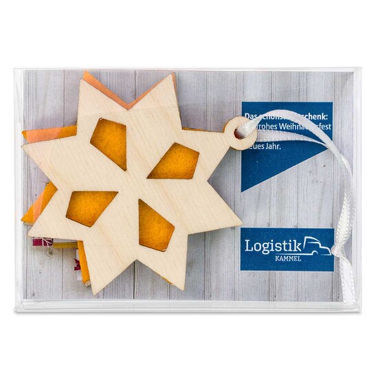 Holz-Filz Anhänger - Stern in Box