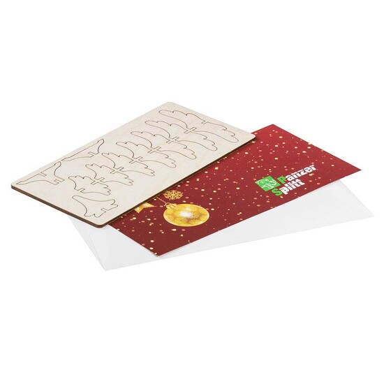 3D Holzpuzzle-Karte - Tannenbaum mit Lasergravur