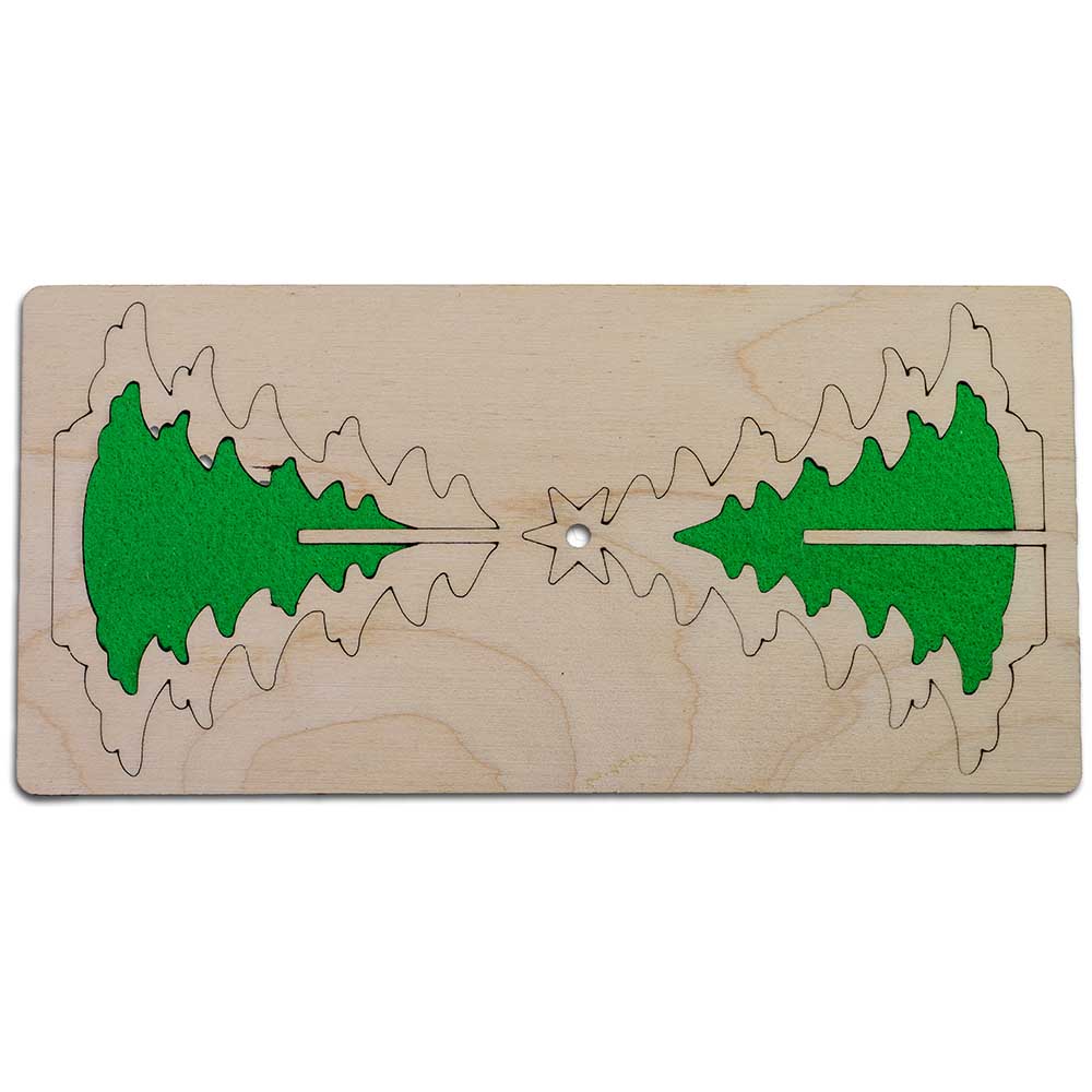3D Holzpuzzle-Karte - Holz-Filz Tanne