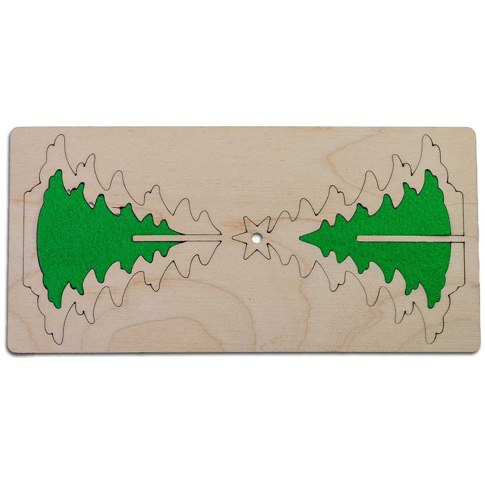 3D Holzpuzzle-Karte - Holz-Filz Tanne mit Lasergravur