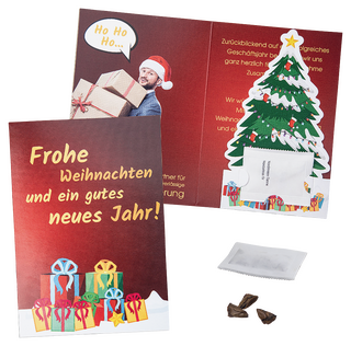 Weihnachtsbaumkarte mit Samen
