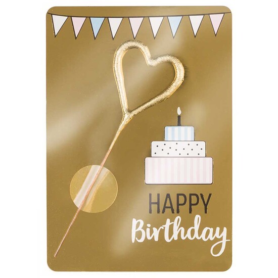 Wondercandle Mini mit Wondercard  - Herz, gold