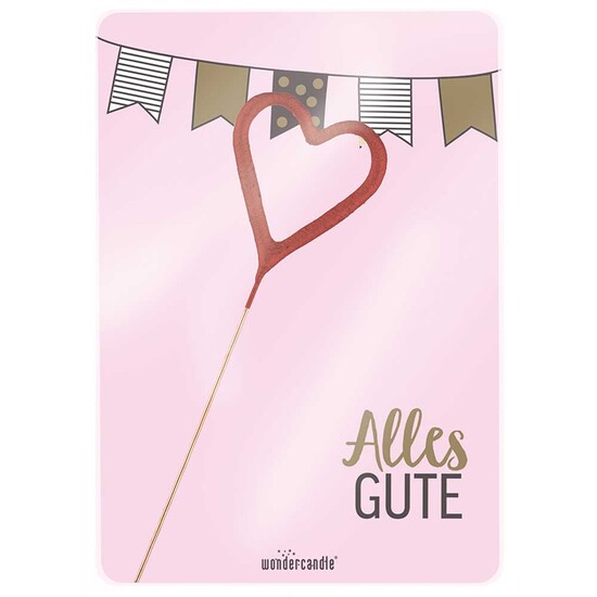 Wondercandle Mini mit Wondercard  - Herz, rot