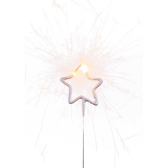 Wondercandle Mini mit Wondercard - Stern, silber