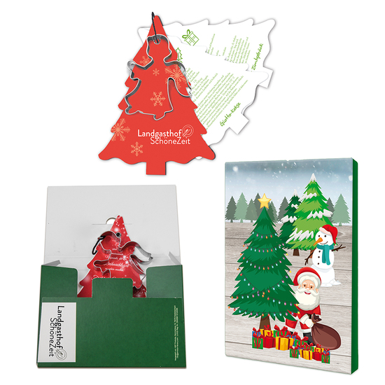 Backförmchen mit Rezeptblock Tannenbaum