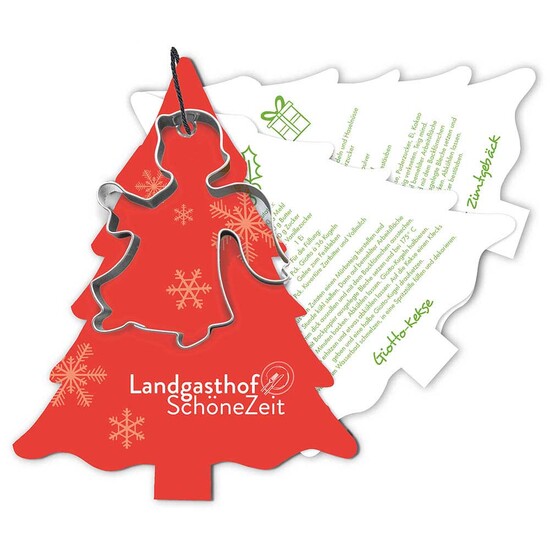 Backförmchen mit Rezeptblock Tannenbaum - Engel