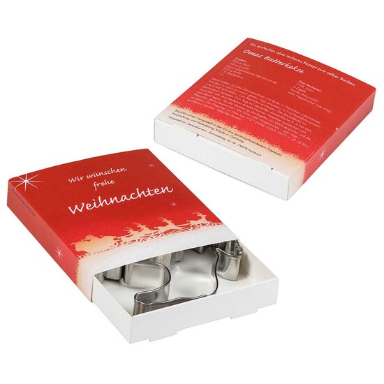 Backförmchen Premium-Box - Xmas - Schneemann + Hufeisen