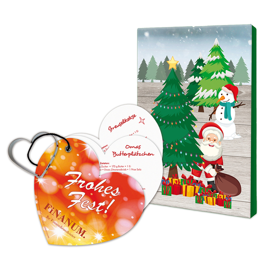 Backförmchen mit Rezeptblock Weihnachtsherz