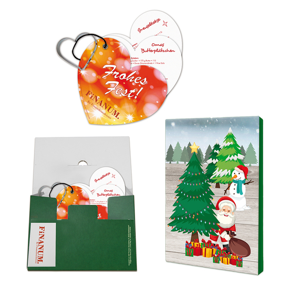 Backförmchen mit Rezeptblock Weihnachtsherz