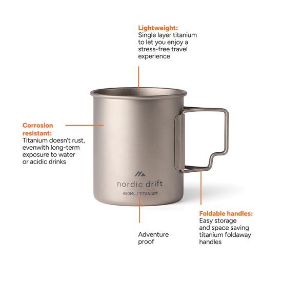 Nordic Drift Trail Ultraleichte Titan-Becher 450ml