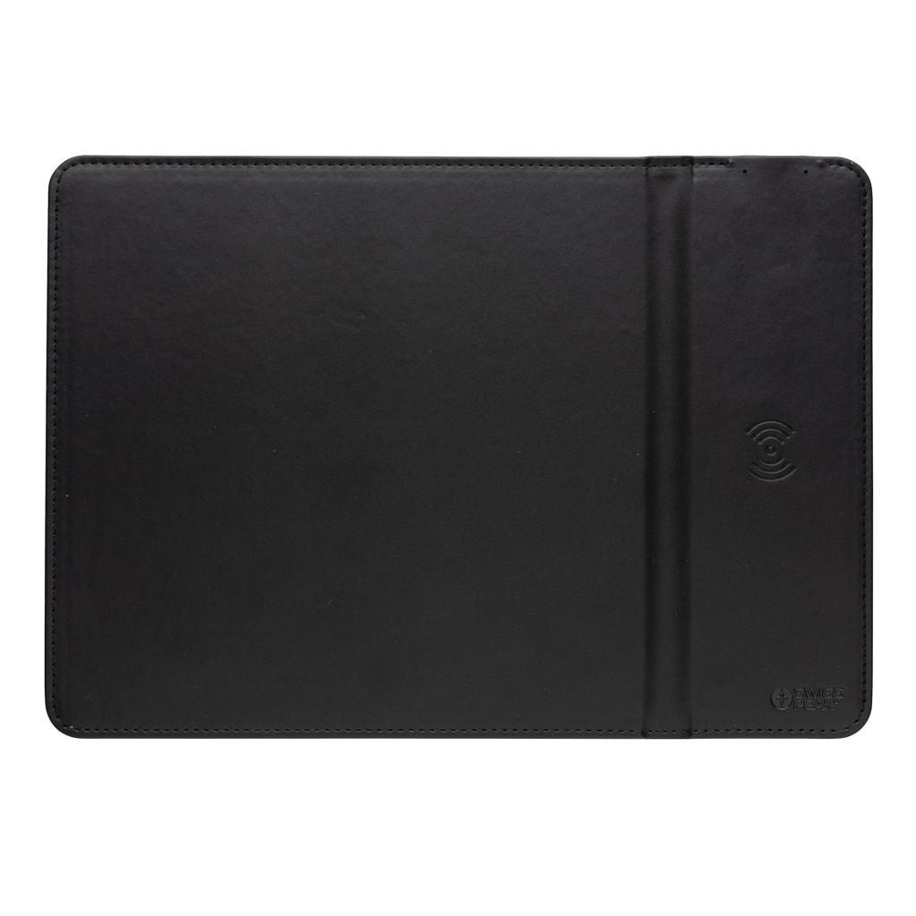 Swiss Peak RCS recyceltes 10W Wireless-Charging PU Mauspad