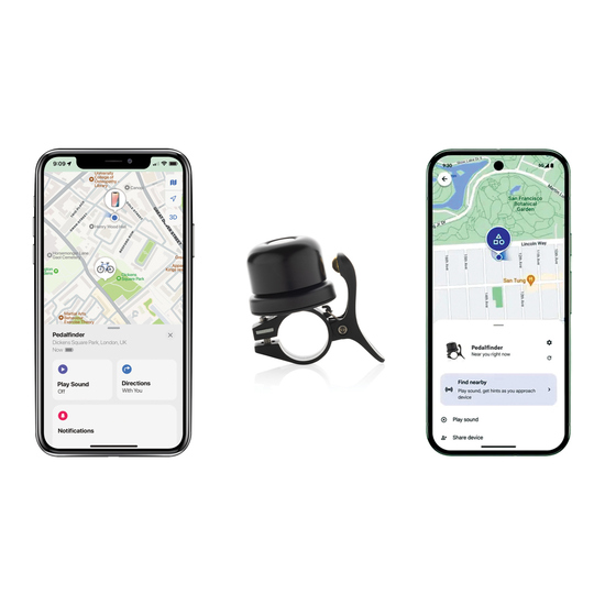 Bikefinder Dual Fahrradklingel mit weltweiter Ortung