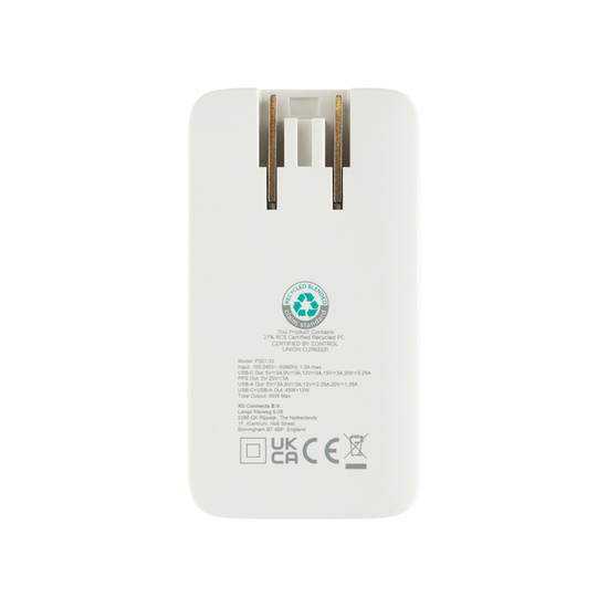 Fluxo flaches RCS 65W GaN-Ladegerät mit Stecker-Adaptern