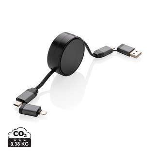 Terra aufrollbares 6-in-1 60W-Kabel aus RCS recyc. Aluminium