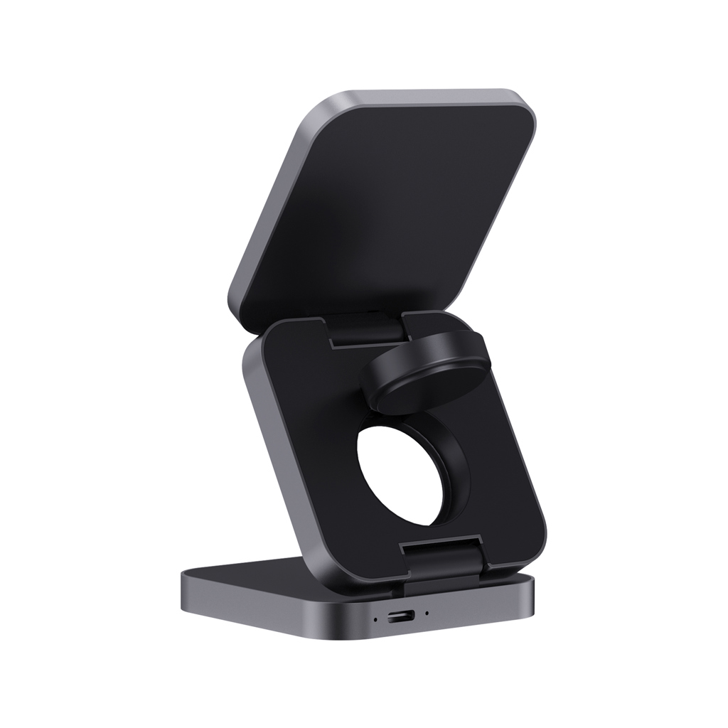 Terra faltbares 3-in-1 15W Charger aus RCS rec. Aluminium