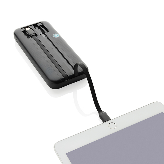 Turbopack 10000mAh Powerbank mit integr. Kabeln aus RCS rABS