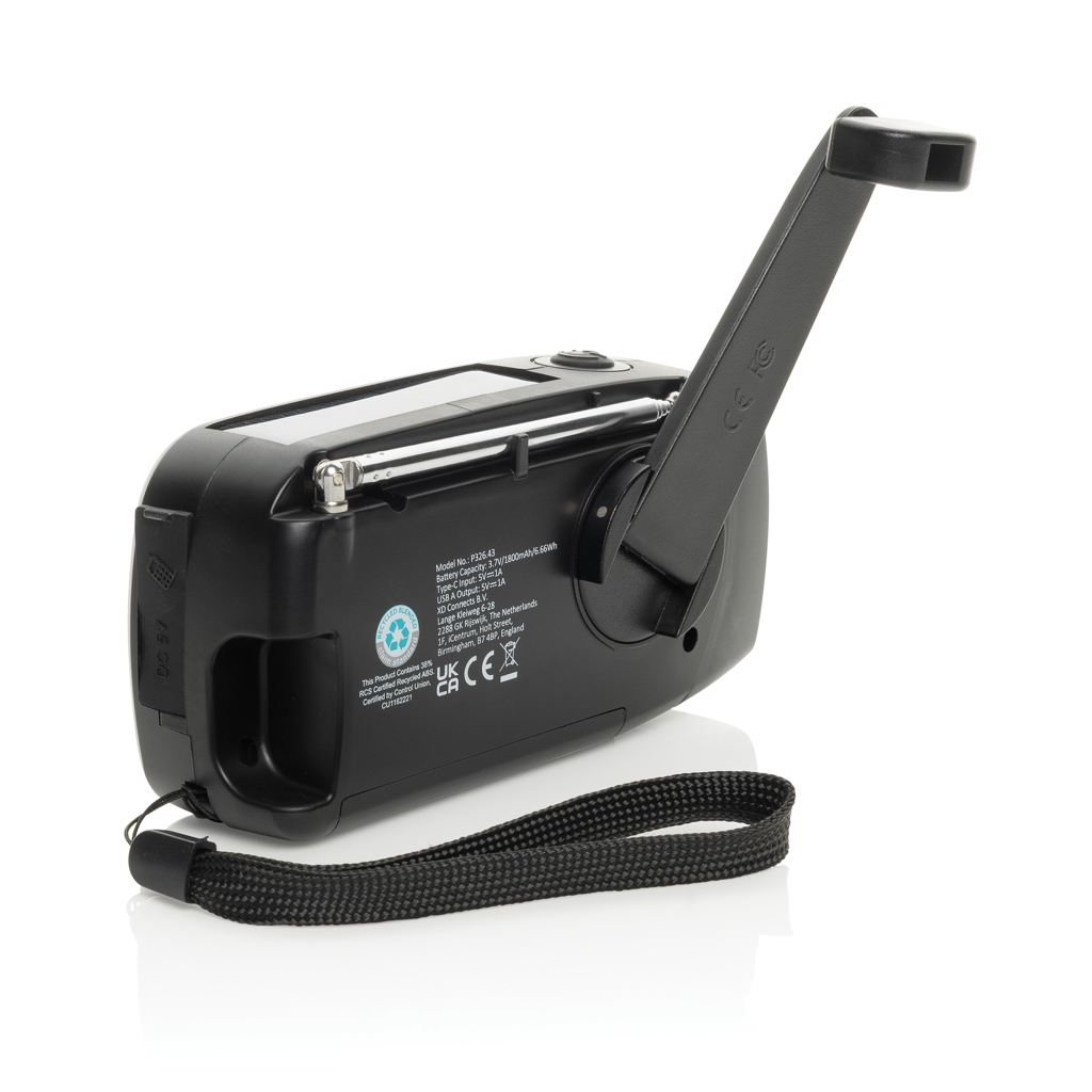 RescueWave Notfallradio aus RCS recyceltem Kunststoff