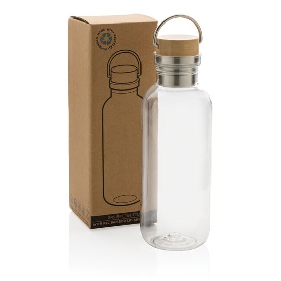 RCS rPET Flasche with Bambusdeckel und Griff