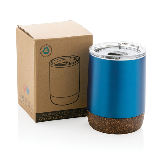 Kleine Vakuum-Kaffeetasse aus RCS rSteel & Kork