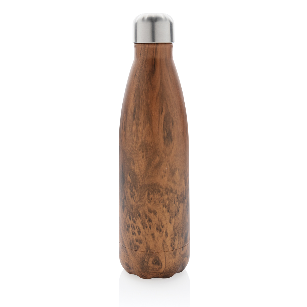 Vakuumisolierte Stainless Steel Flasche mit Holzoptik