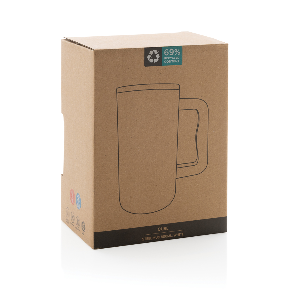 Cube Becher aus RCS recyceltem Stahl 800ml