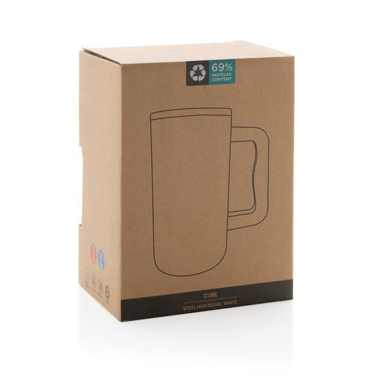 Cube Becher aus RCS recyceltem Stahl 800ml